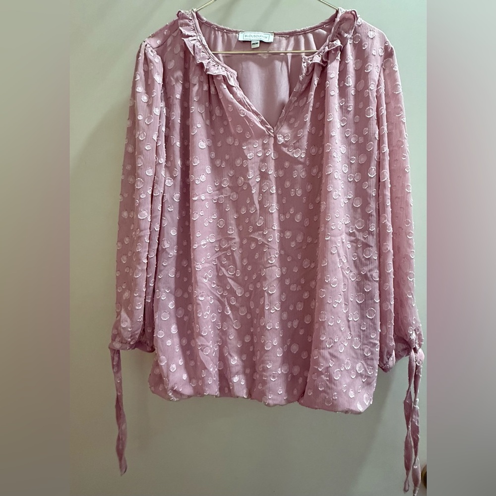 Chic Ruffled Pink Blouse